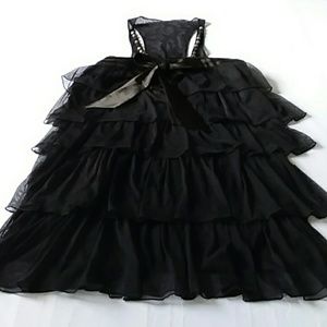 Myan black ruffle dress